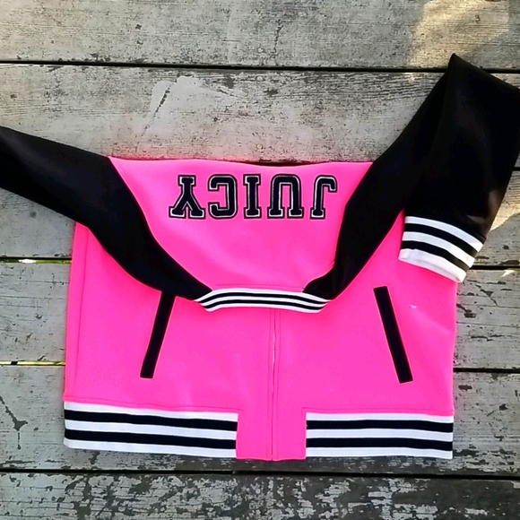 Juicy Couture Jackets & Blazers - XL Juicy Couture Hot Pink & Black zip up